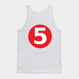 Number 5 Big Red Dot Letters & Numbers Tank Top